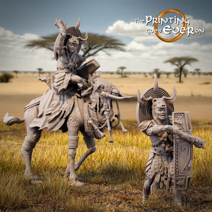Tribal Warleader – On Foot and Mounted | Tribal Realms | MESBG | The Printing Goes Ever On