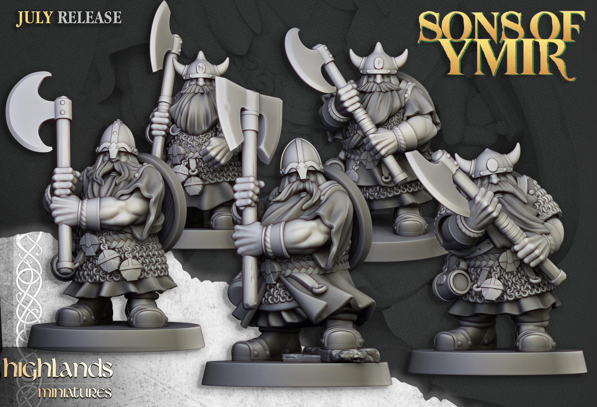 Dwarf Two-Handed Warriors with great axes, heavy dwarf infantry