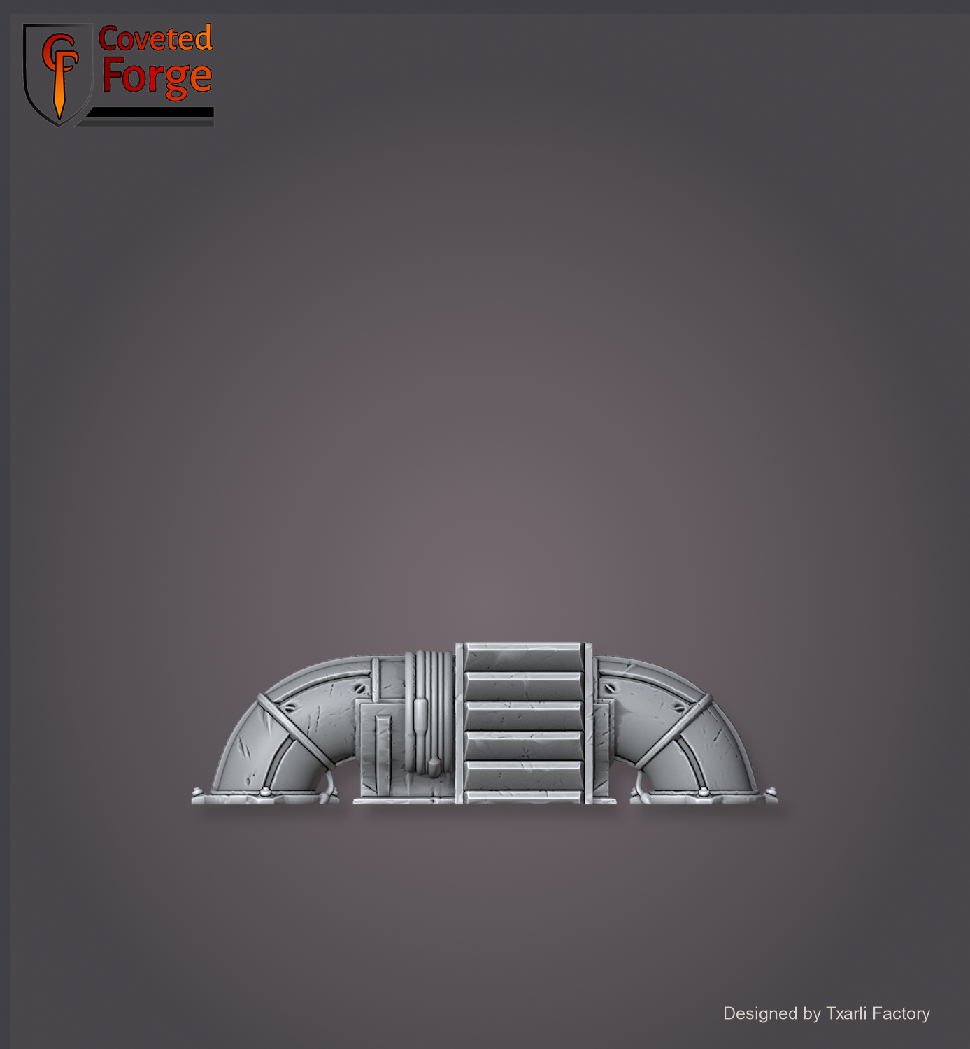 Industrial Sector pipe run section, Txarli Factory sci-fi terrain.