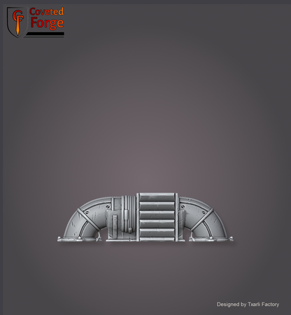Industrial Sector pipe run section, Txarli Factory sci-fi terrain.