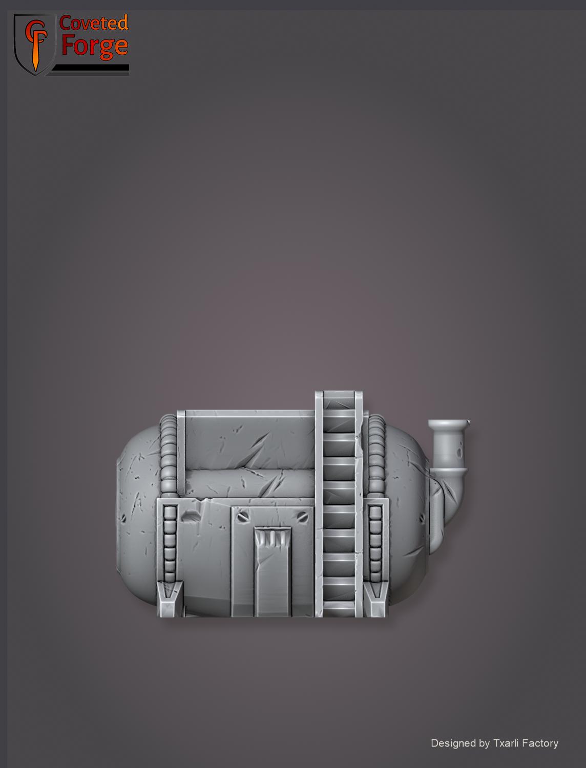 Industrial Sector horizontal storage tank, Txarli Factory sci-fi terrain.