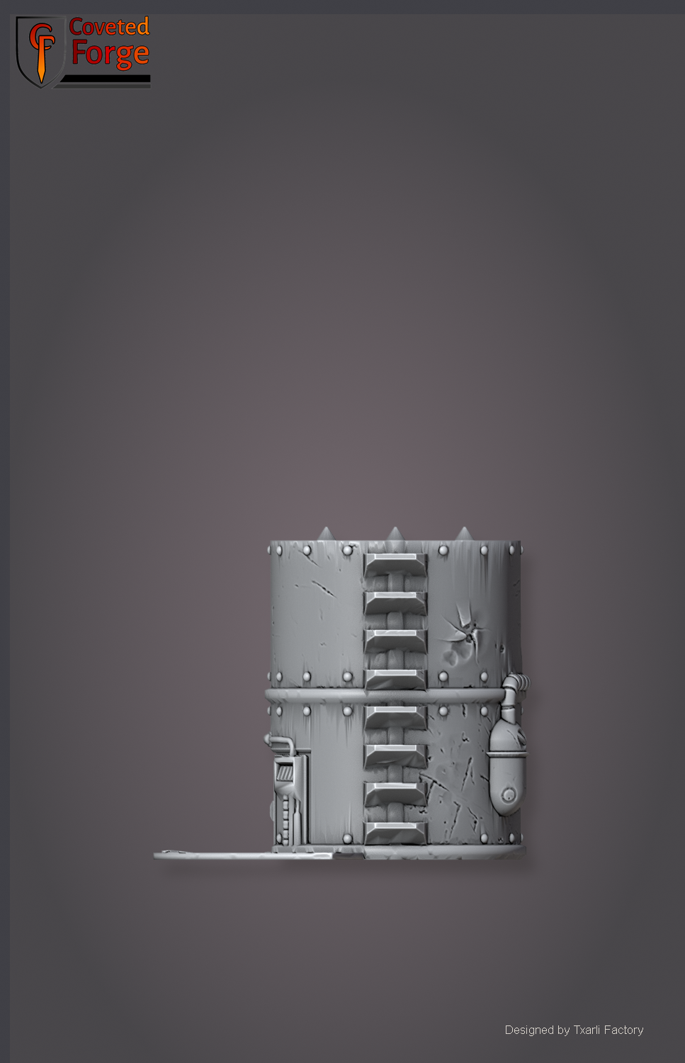 Industrial Sector tower middle section 2, Txarli Factory sci-fi terrain.