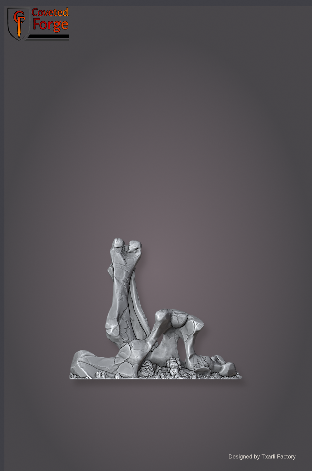 Dead giant mammoth hind leg bones, Txarli Factory scatter terrain.