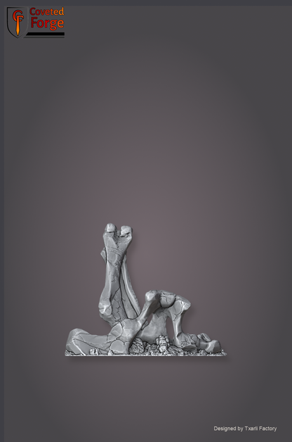 Dead giant mammoth hind leg bones, Txarli Factory scatter terrain.