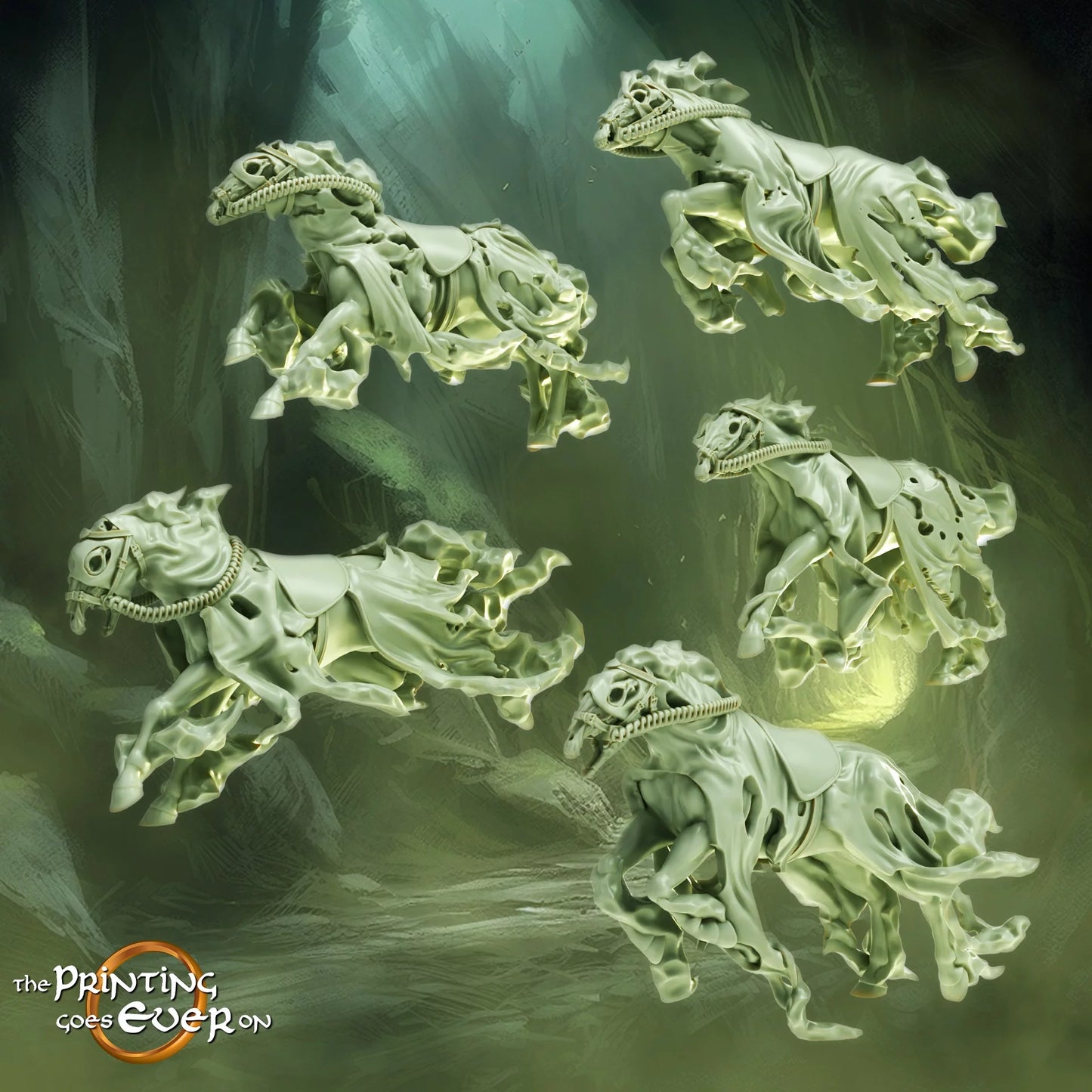 Mounts - Undead Ghost Horses | Unead Army | MESBG | The Printing Goes Ever On