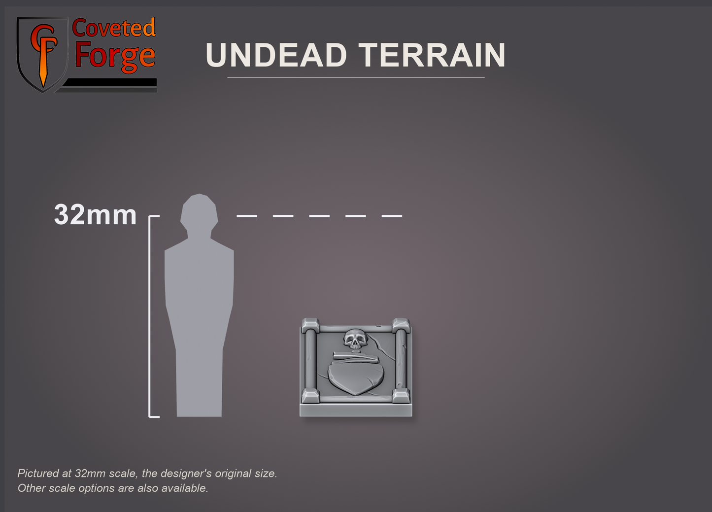 Undead Terrain big tomb, 32mm scale reference