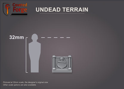 Undead Terrain big tomb, 32mm scale reference
