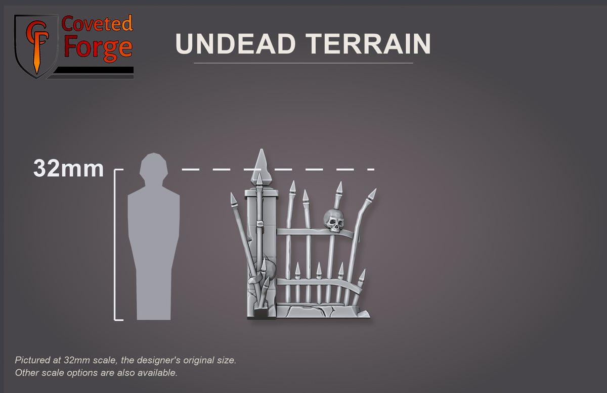 Undead Terrain stone fence, 32mm scale reference