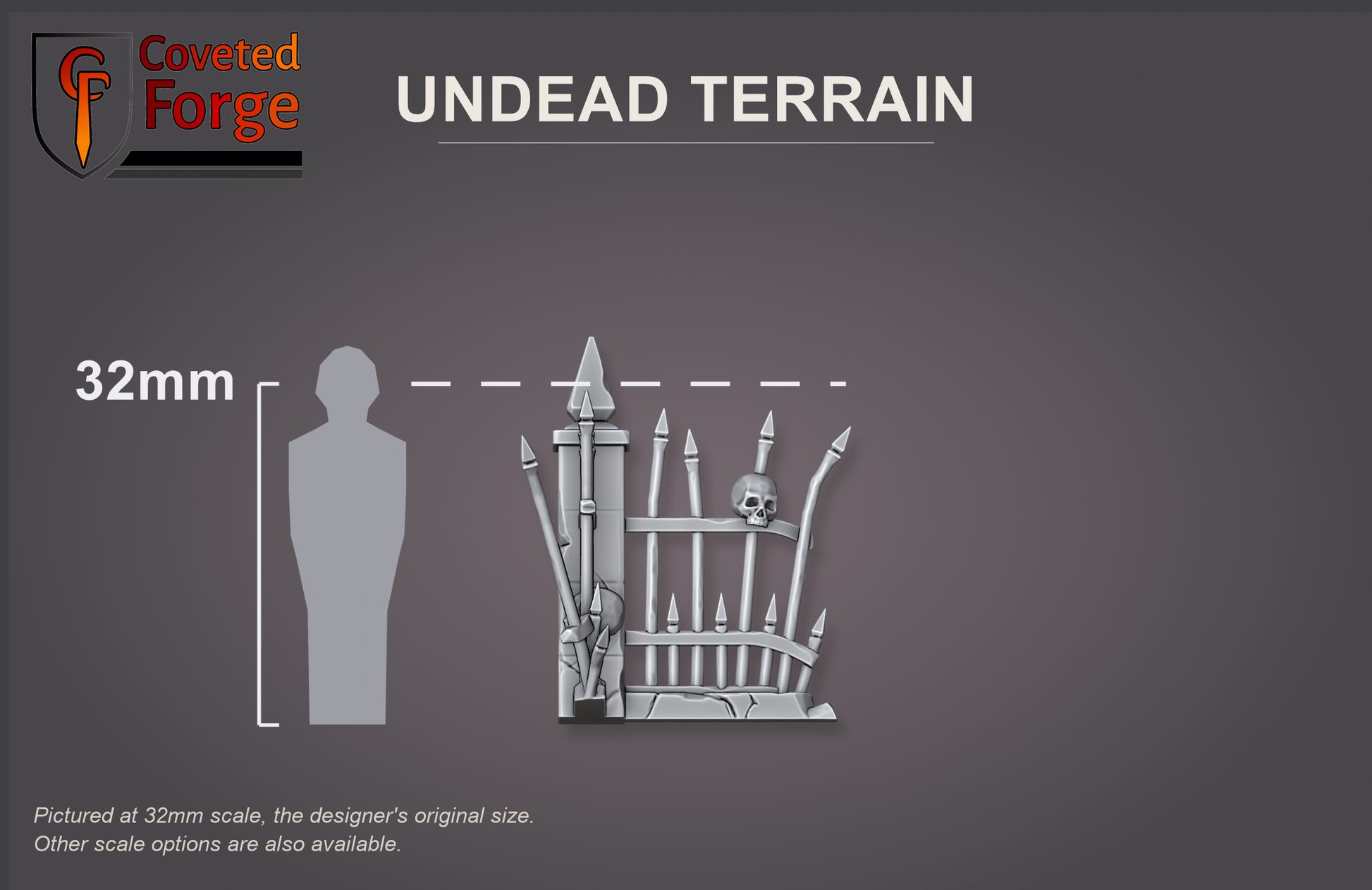 Undead Terrain stone fence, 32mm scale reference