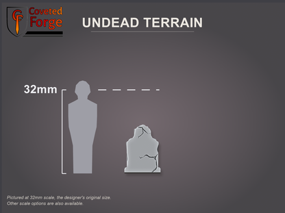 Undead Terrain gravestone, 32mm scale reference