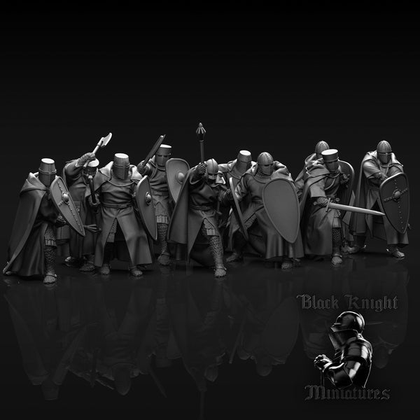 Teutonic Knights on Foot - Black Knight Miniatures