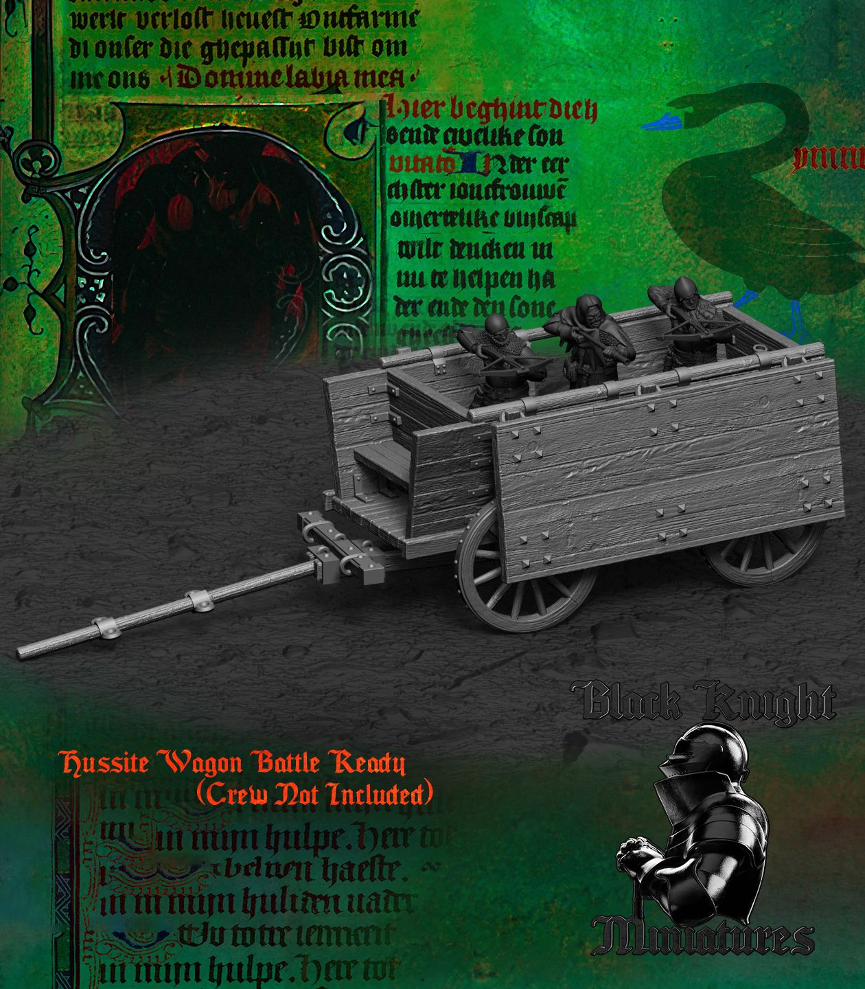 Hussite War Wagon (Battle Ready) - Black Knight Miniatures