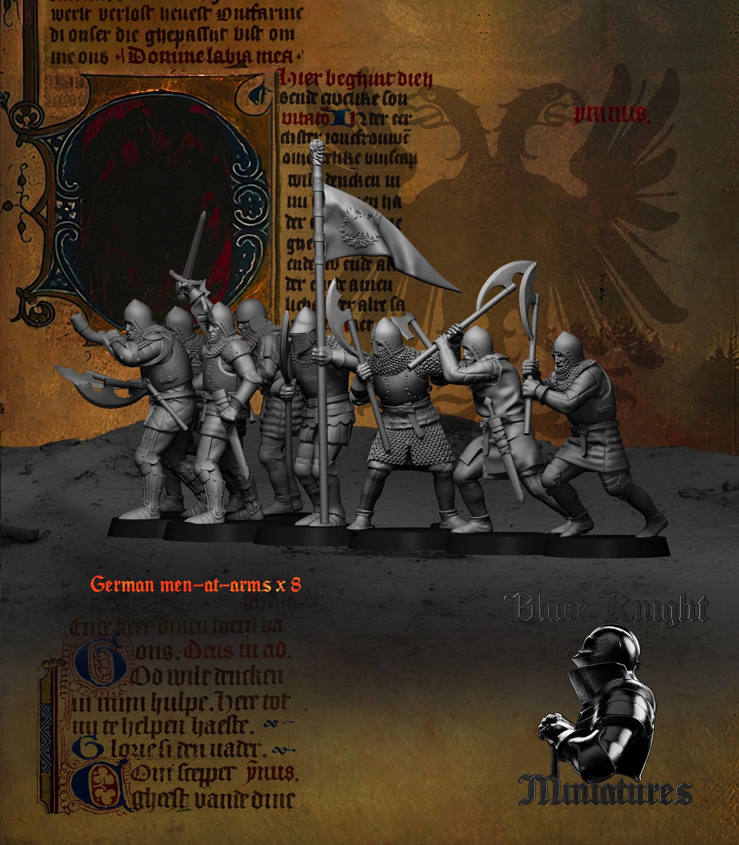 German Men-at-Arms (Two-Handed Weapons) - Black Knight Miniatures