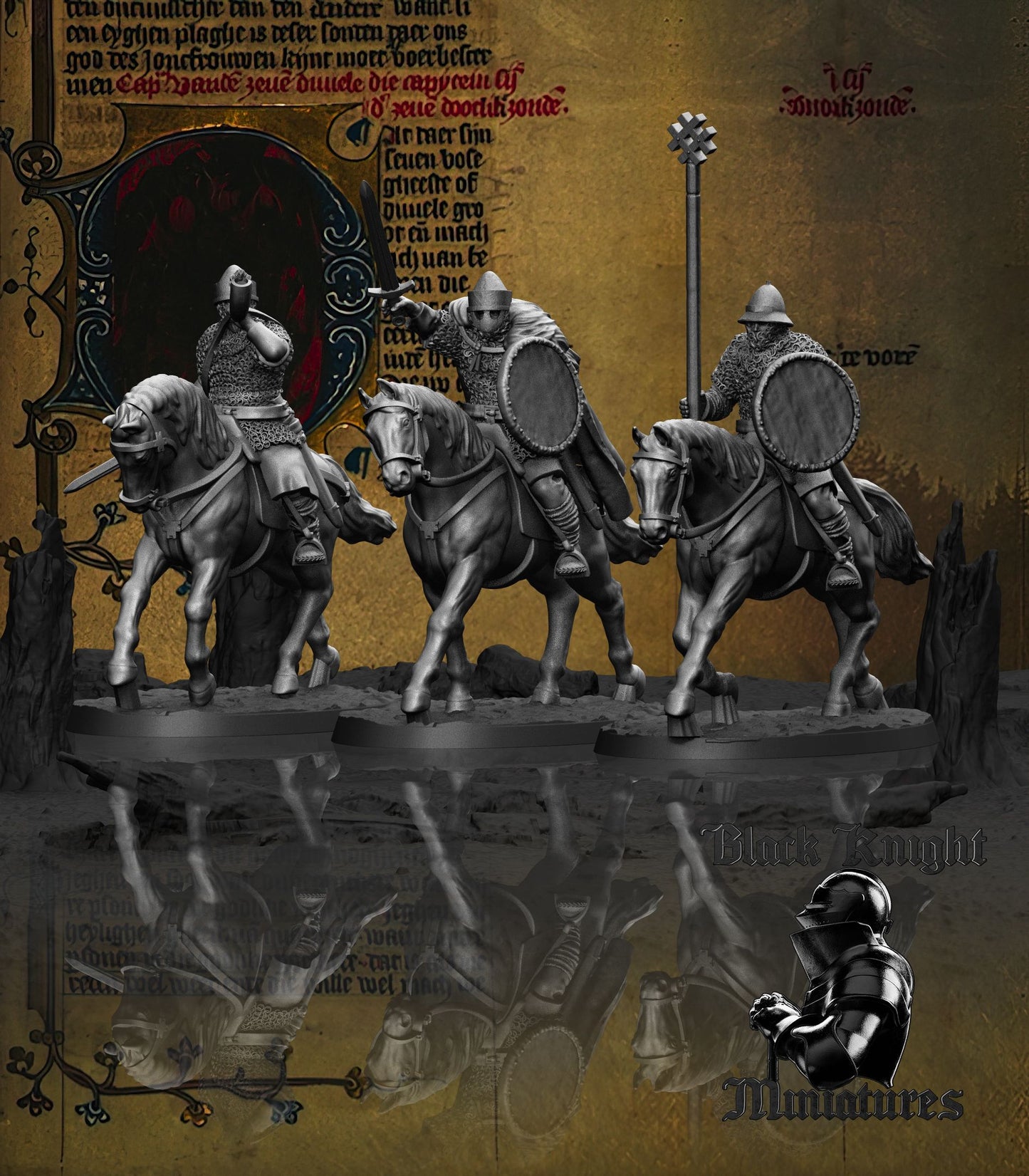 Prussian Cavalry Command Group - Black Knight Miniatures