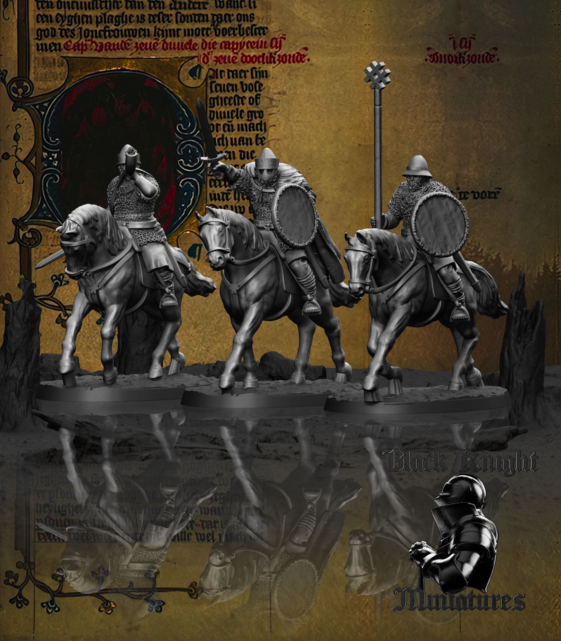 Prussian Cavalry Command Group - Black Knight Miniatures