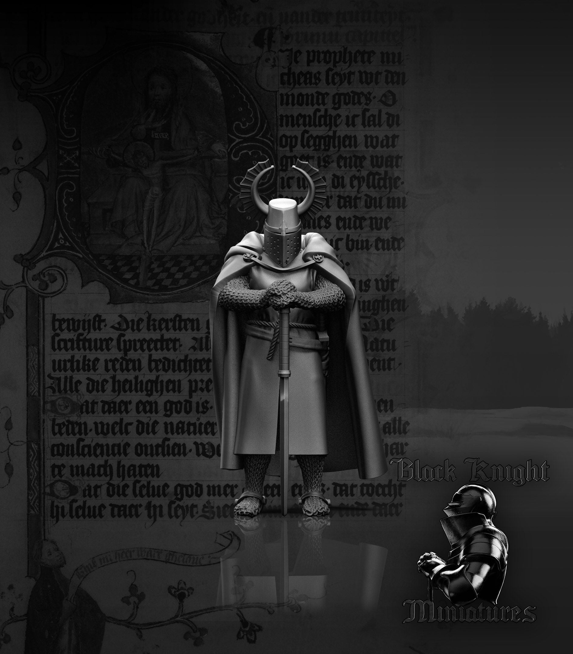 Teutonic Commander on Foot (Komtur) - Black Knight Miniatures