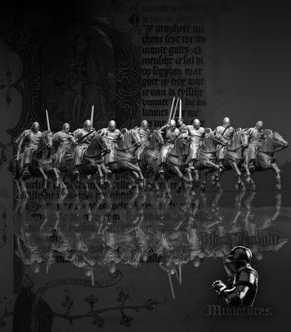 Mounted Teutonic Sergeants - Black Knight Miniatures