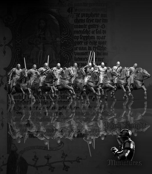 Mounted Teutonic Sergeants - Black Knight Miniatures
