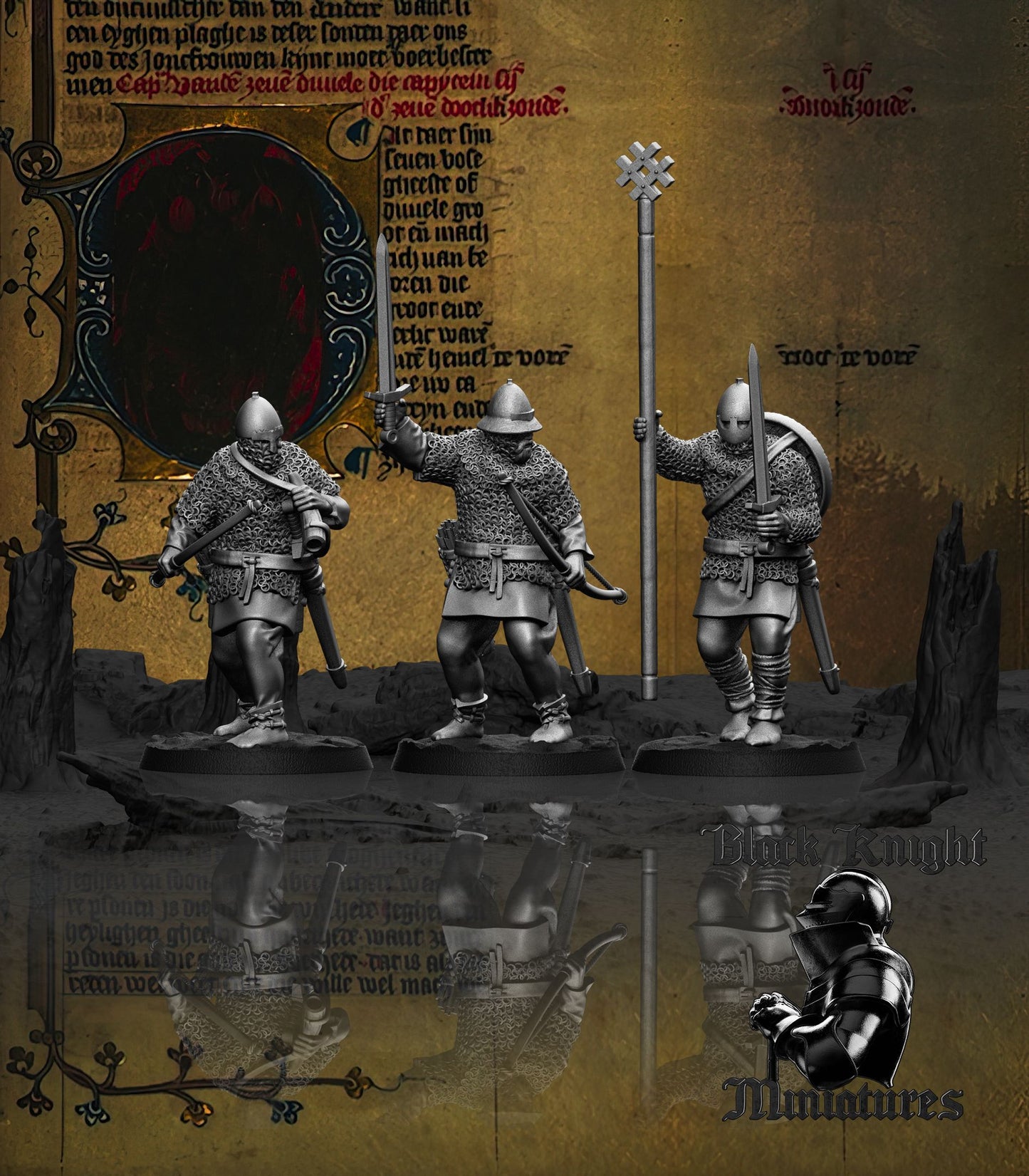 Prussian Archers Command Group - Black Knight Miniatures
