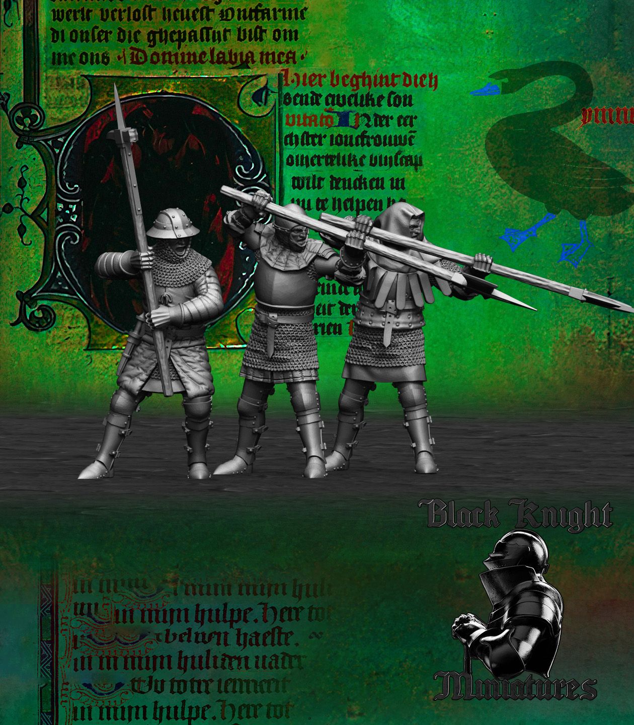 Hussite Wagon Melee Crew (Polearms) - Black Knight Miniatures