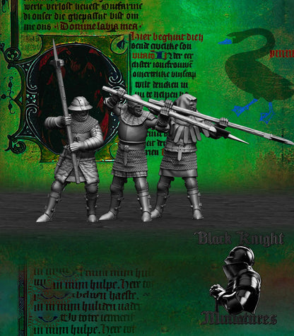 Hussite Wagon Melee Crew (Polearms) - Black Knight Miniatures