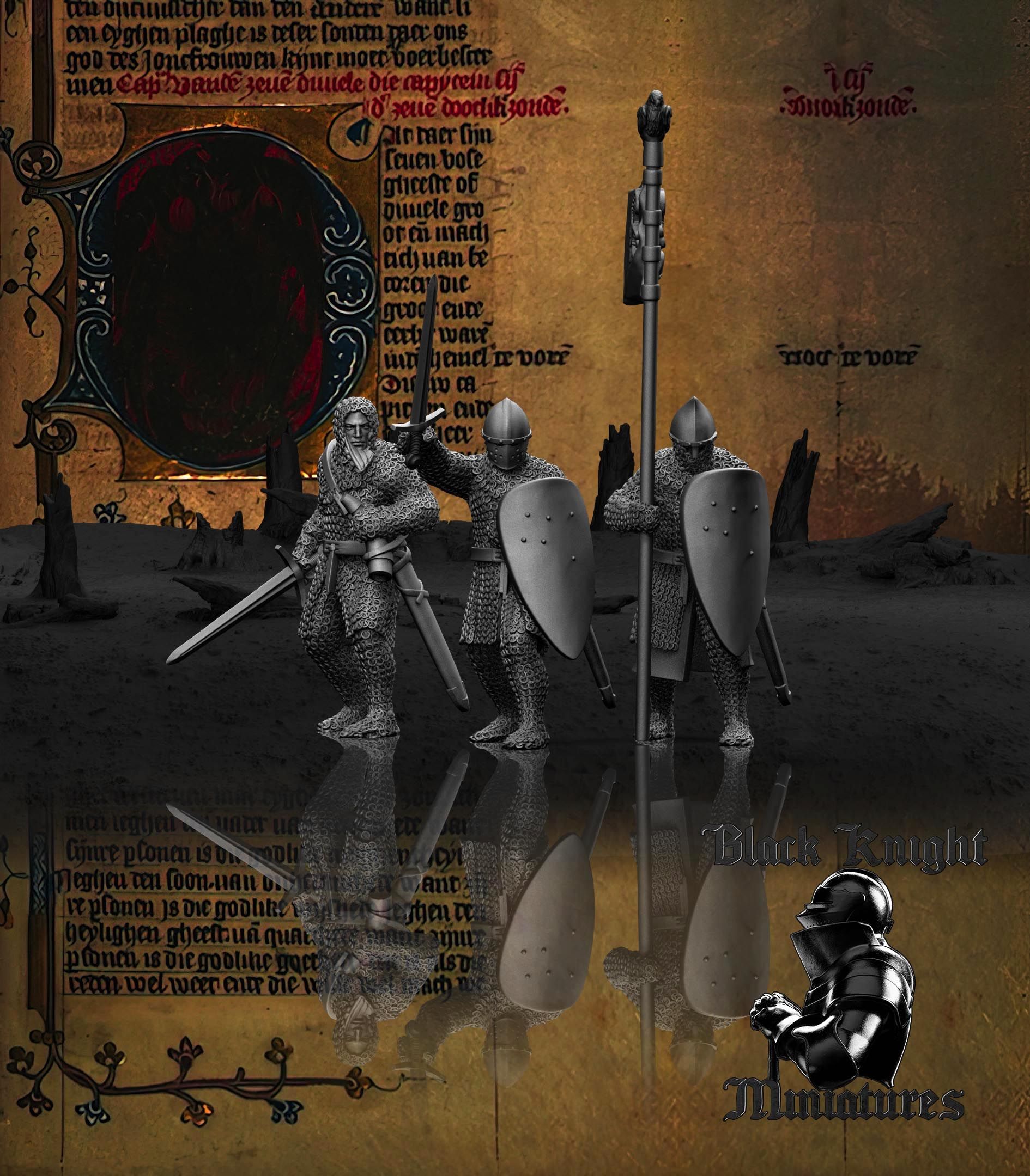 Polish Infantry Command Group - Black Knight Miniatures