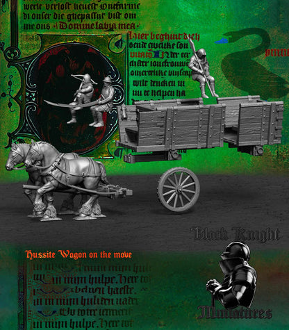 Hussite Wagon (On the Move) - Black Knight Miniatures