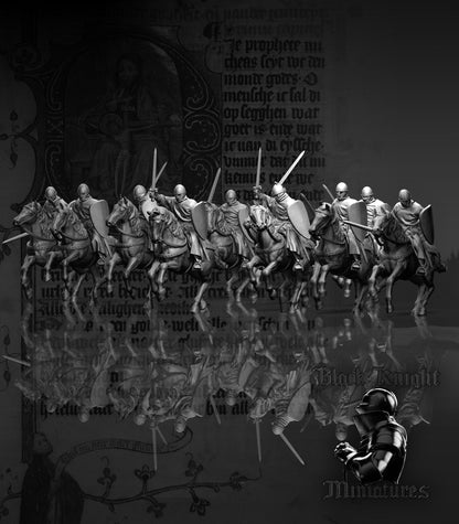 Mounted Teutonic Sergeants - Black Knight Miniatures