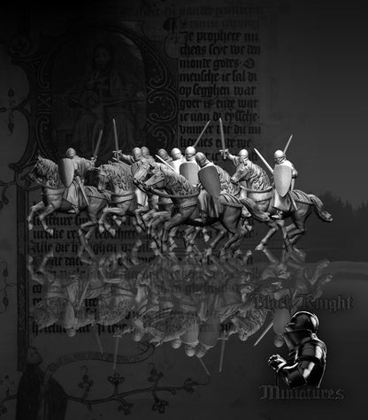 Mounted Teutonic Sergeants - Black Knight Miniatures