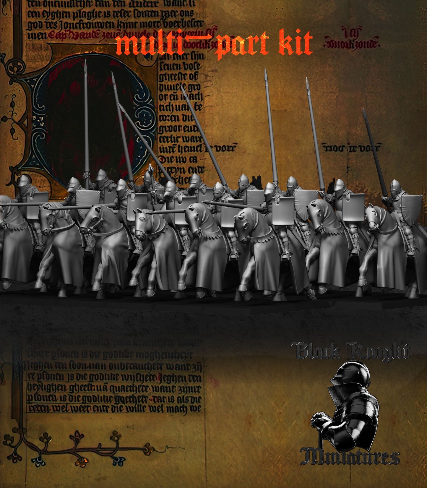 Holy Roman Empire Mounted Knights - Black Knight Miniatures