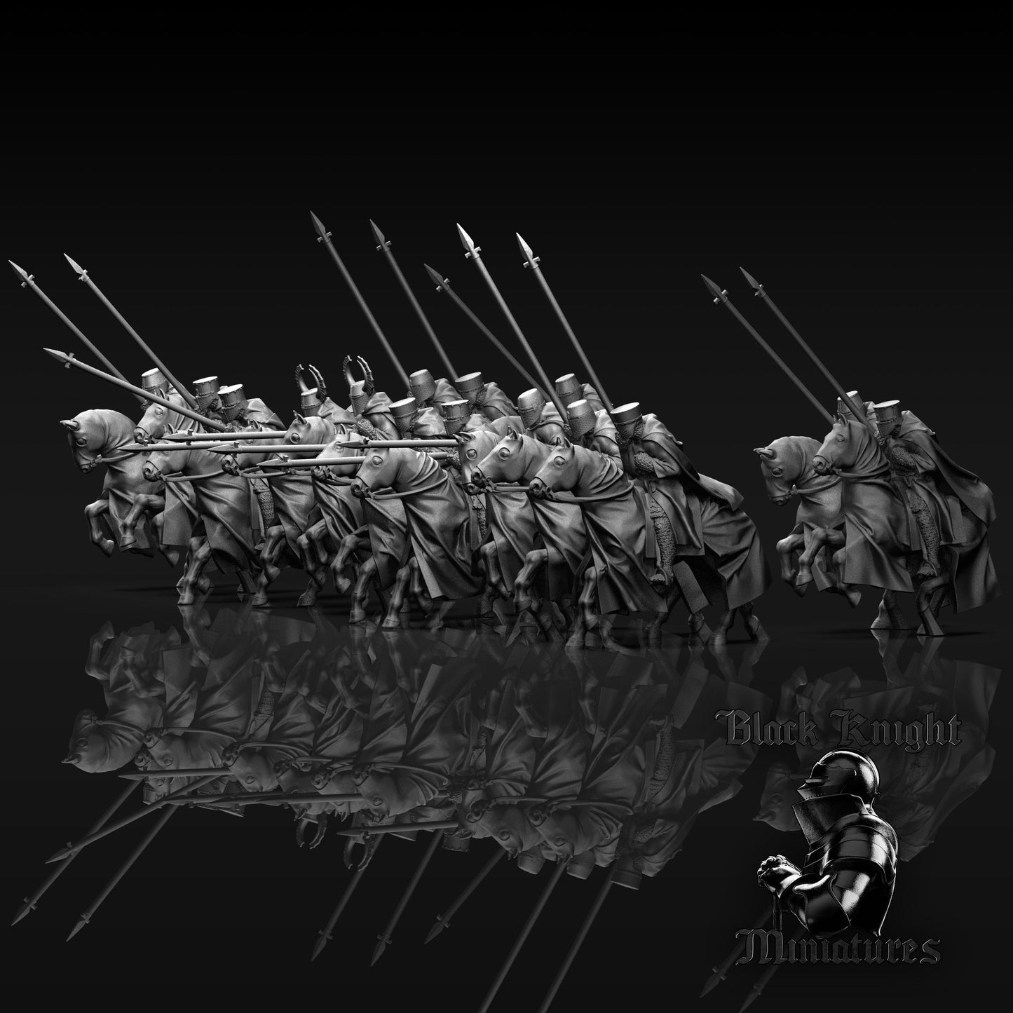 Mounted Teutonic Knights (Ritterbruder) - Black Knight Miniatures