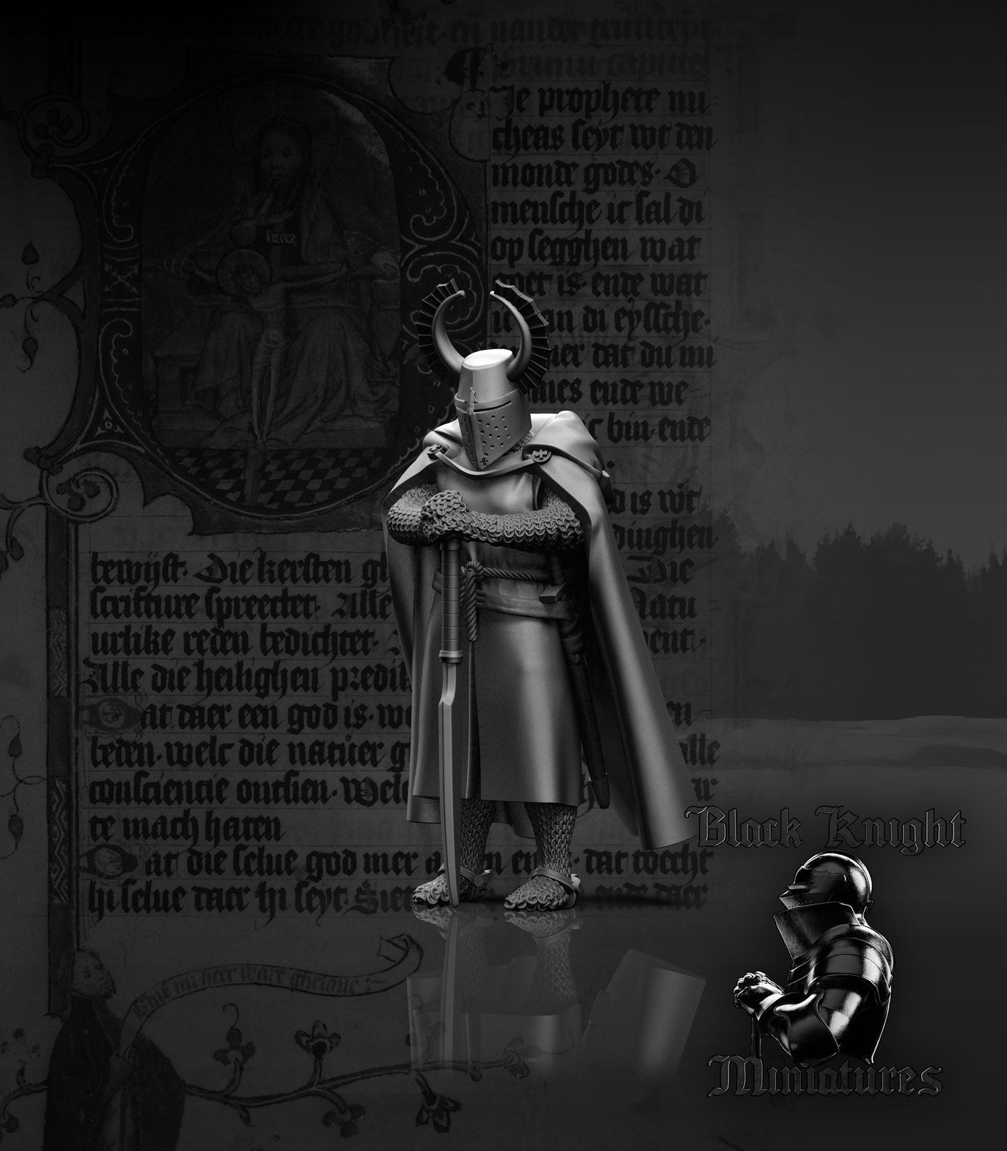 Teutonic Commander on Foot (Komtur) - Black Knight Miniatures
