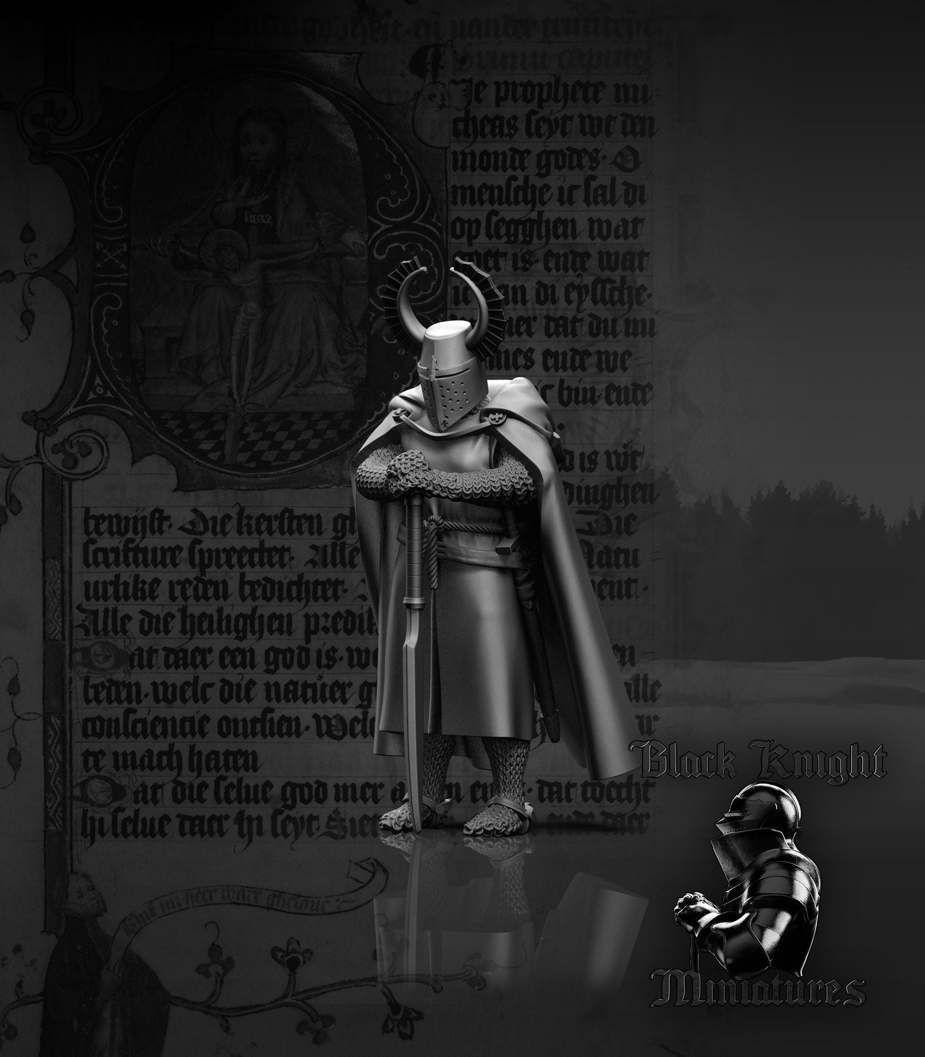Teutonic Commander on Foot (Komtur) - Black Knight Miniatures