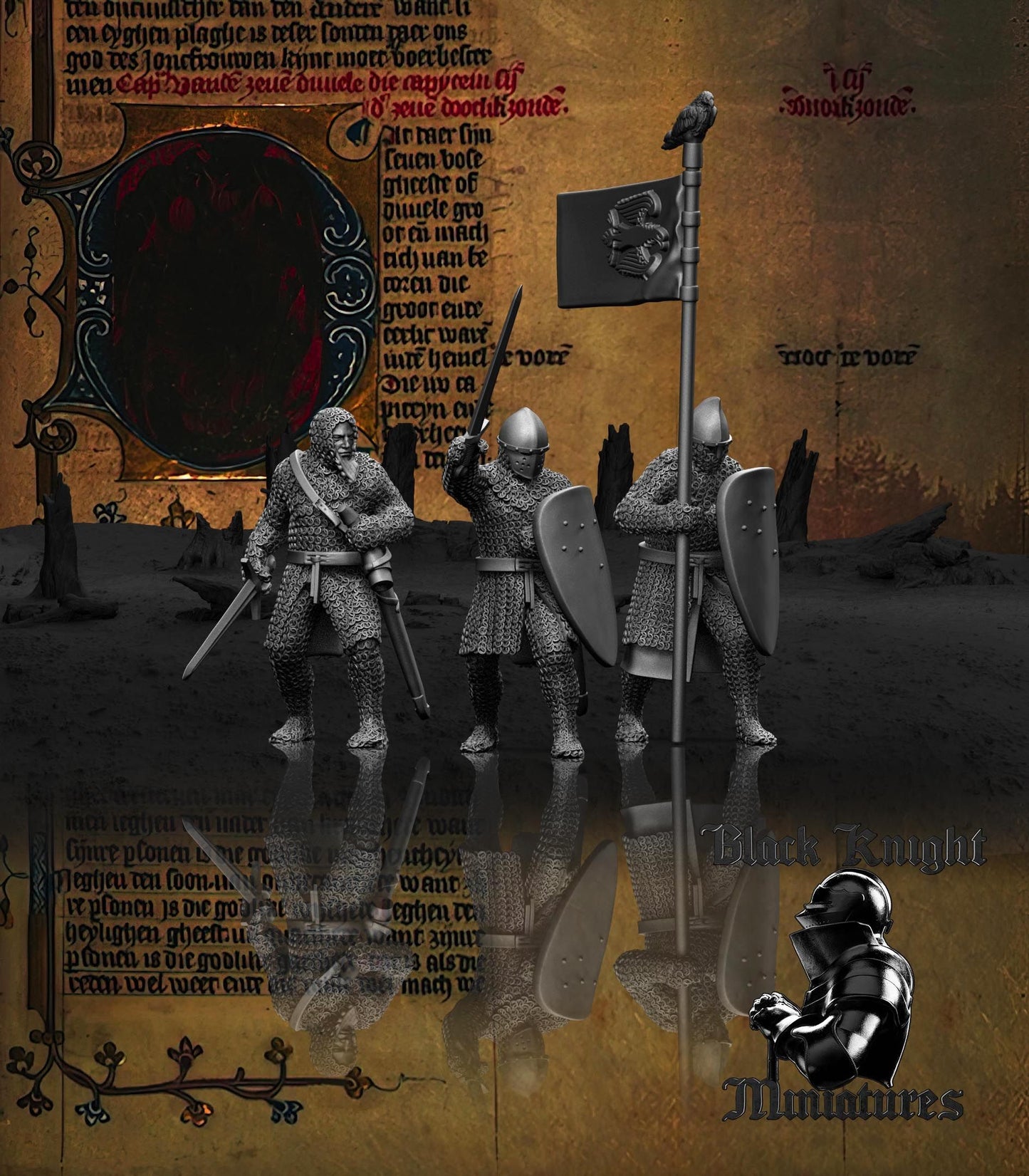 Polish Infantry Command Group - Black Knight Miniatures