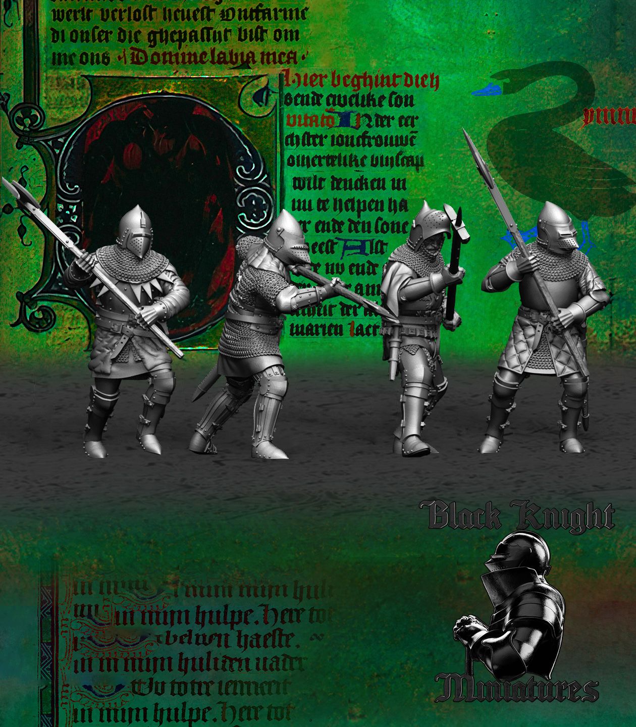 Hussite Foot Knights (Polearms) - Black Knight Miniatures