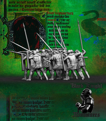 Hussite Pavise Spearmen - Black Knight Miniatures