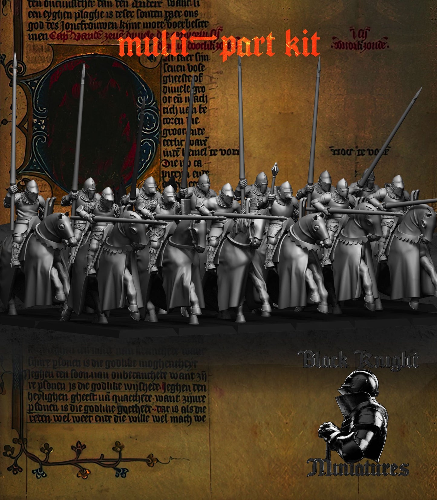 Holy Roman Empire Mounted Knights - Black Knight Miniatures