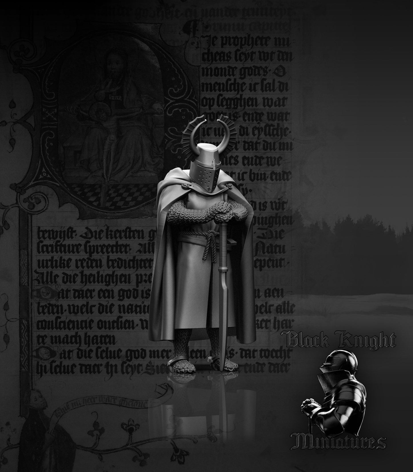 Teutonic Commander on Foot (Komtur) - Black Knight Miniatures
