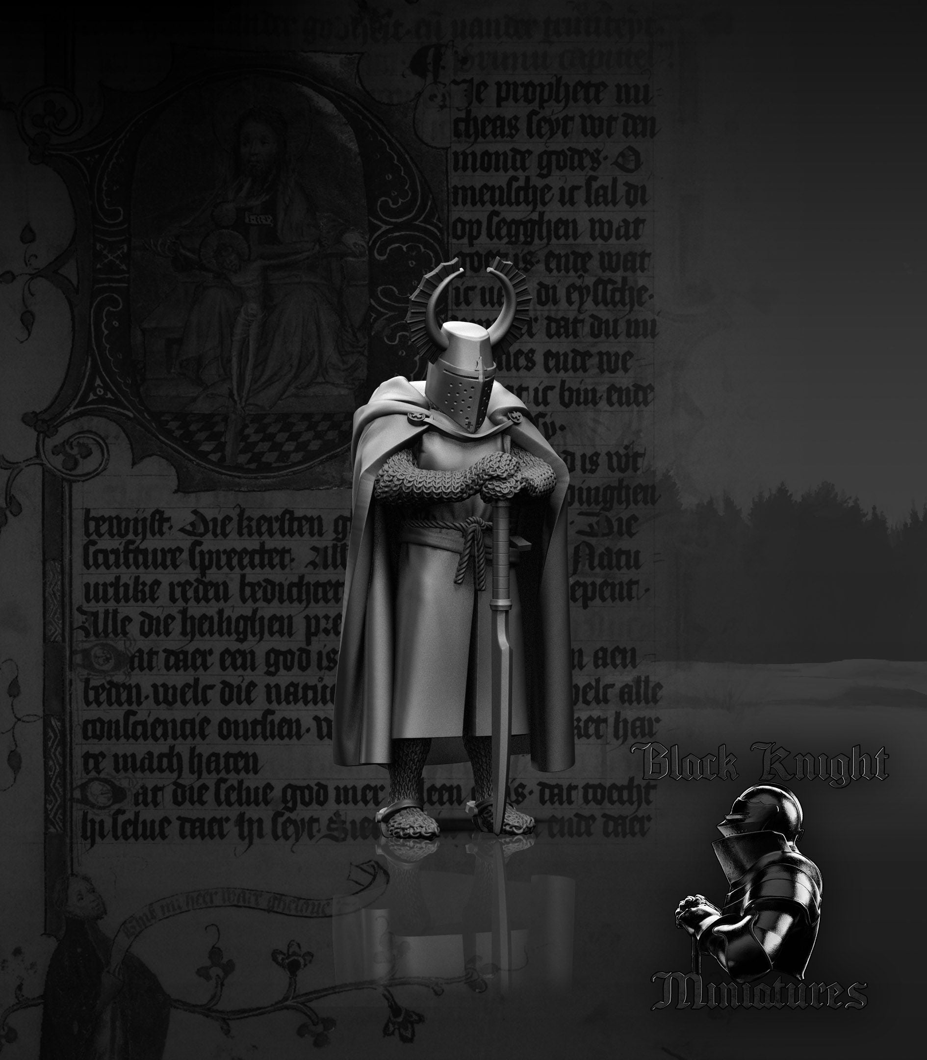 Teutonic Commander on Foot (Komtur) - Black Knight Miniatures