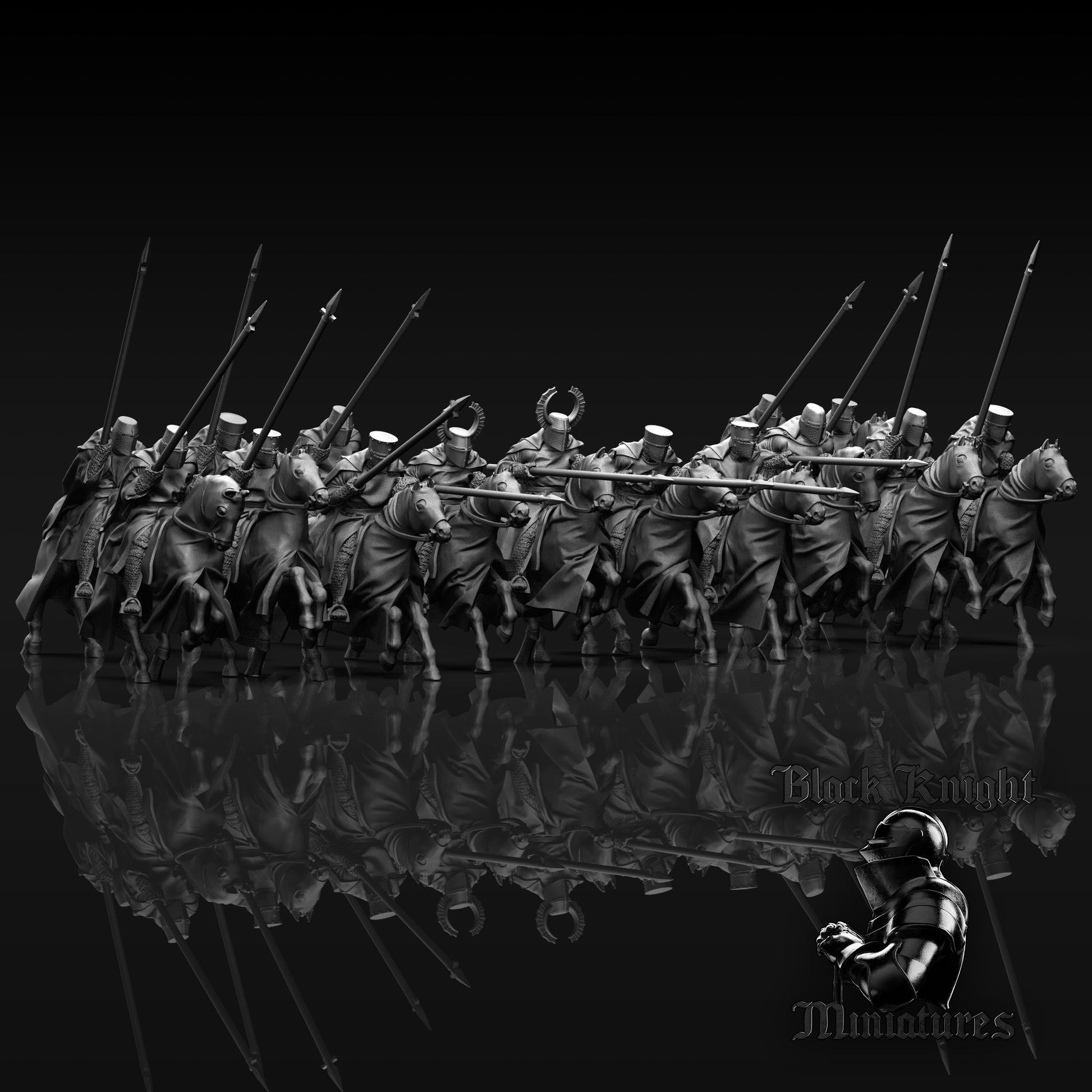 Mounted Teutonic Knights (Ritterbruder) - Black Knight Miniatures