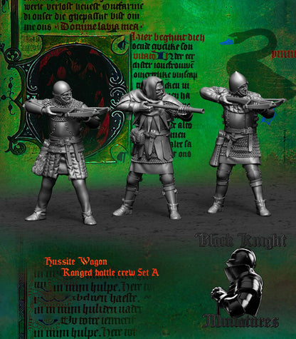 Hussite Wagon Ranged Crew (Set A) - Black Knight Miniatures