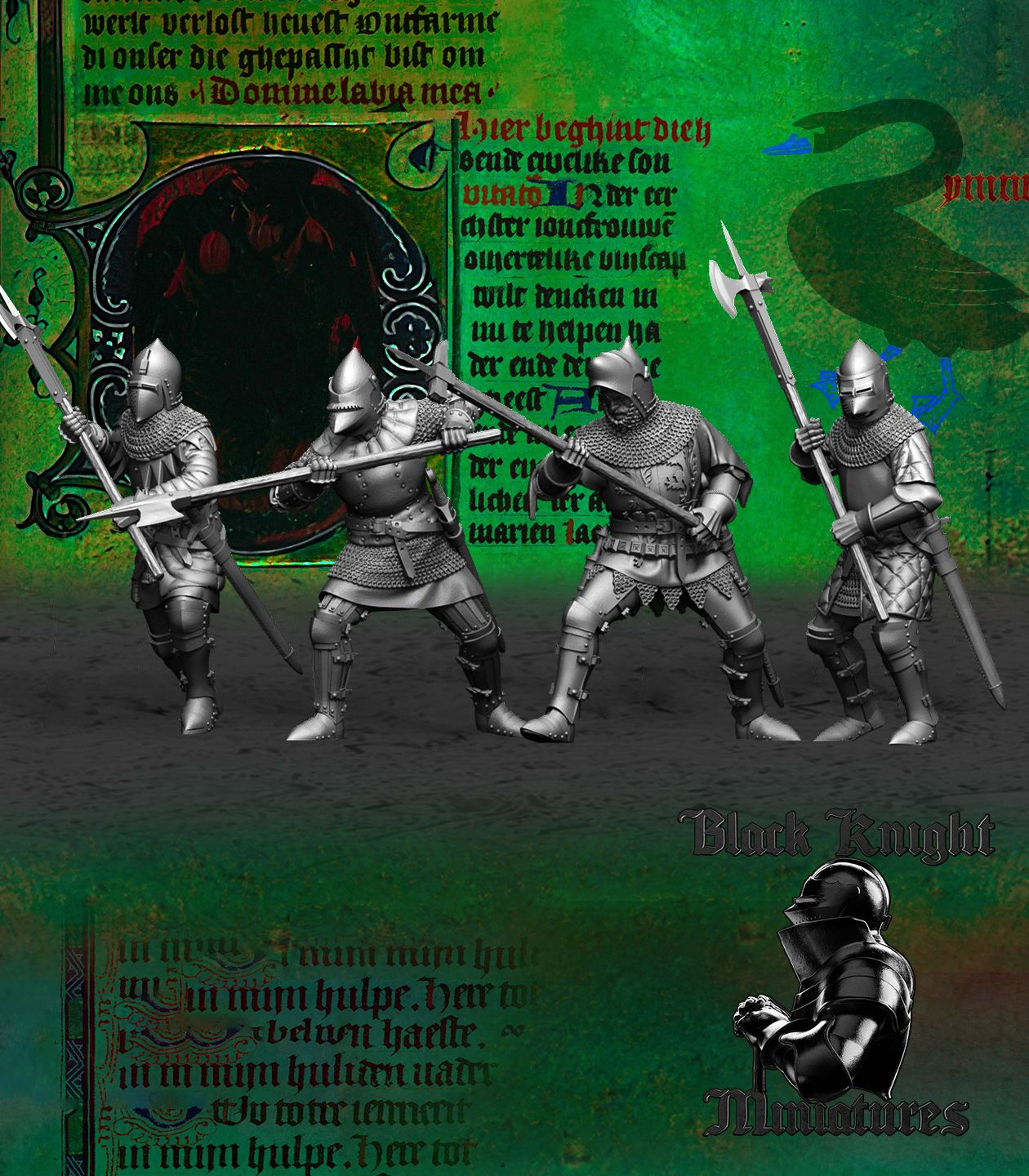 Hussite Foot Knights (Polearms) - Black Knight Miniatures