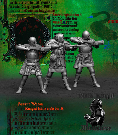 Hussite Wagon Ranged Crew (Set A) - Black Knight Miniatures