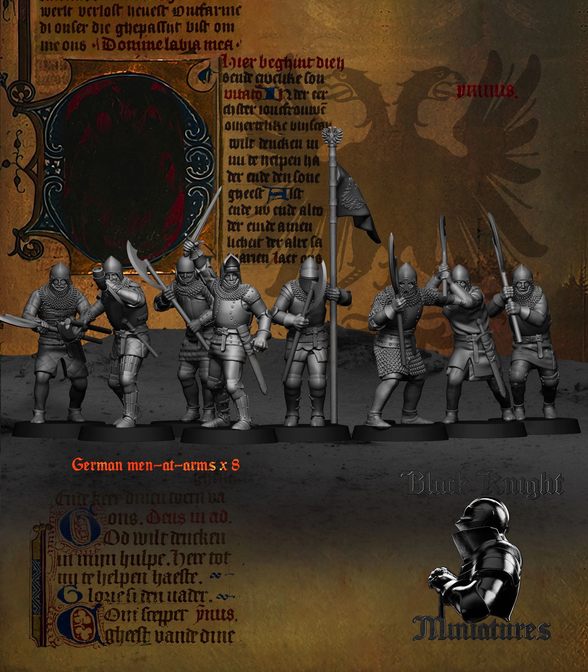 German Men-at-Arms (Two-Handed Weapons) - Black Knight Miniatures