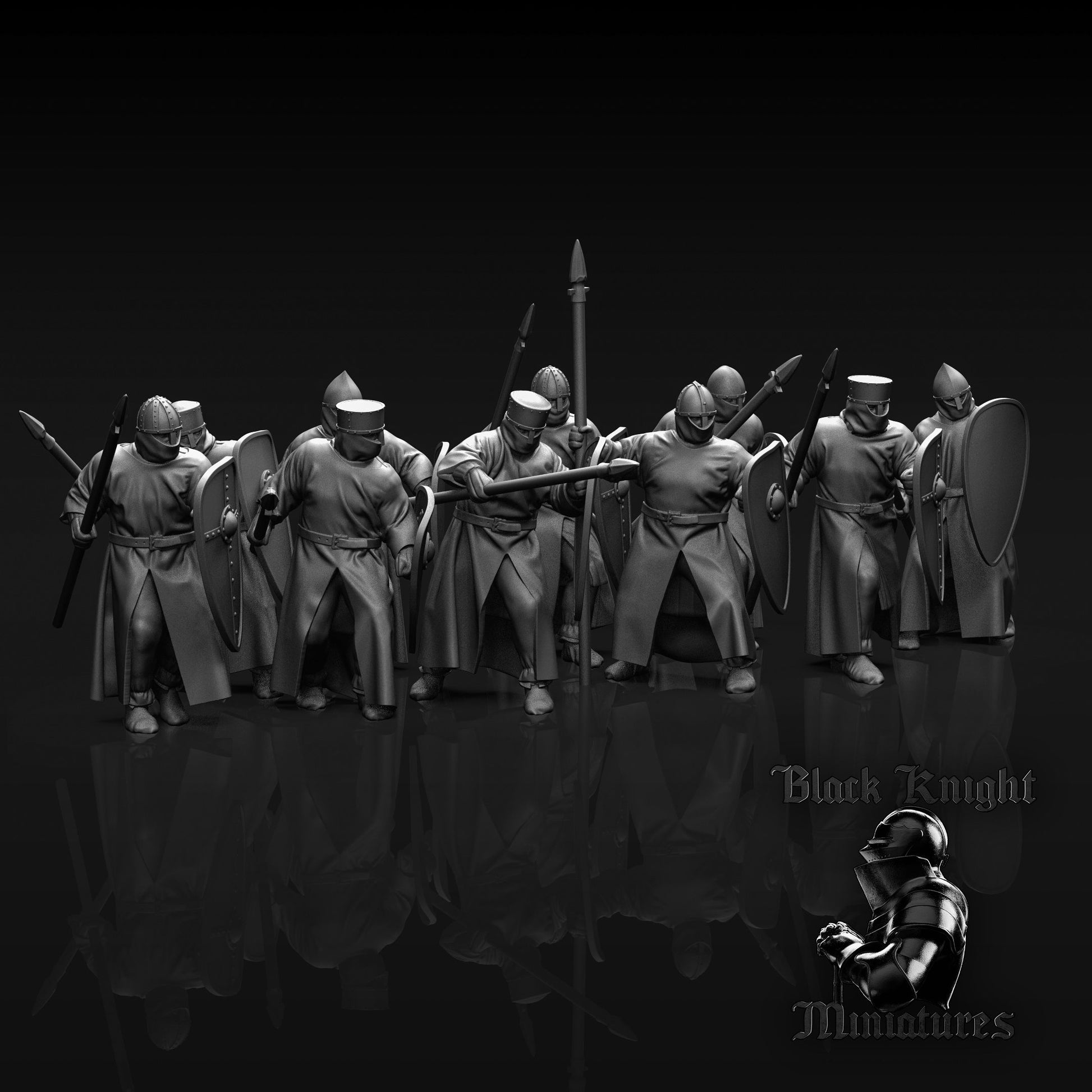 Teutonic Sergeants on Foot - Black Knight Miniatures