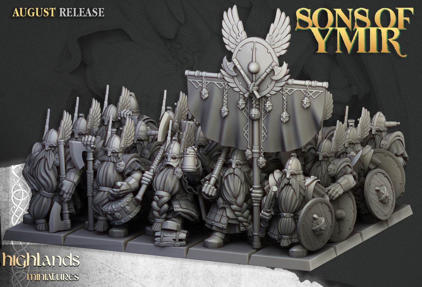 Dwarf Veterans regiment with hand weapons and two-handed blades