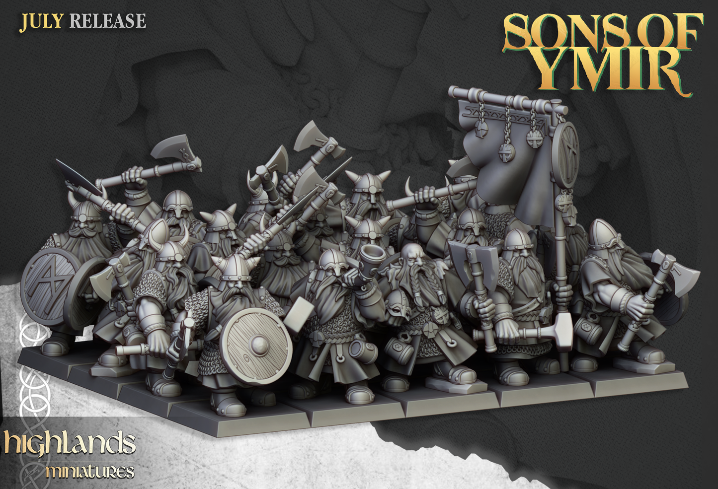 Dwarf Warriors regiment with hand weapons and shields, the core of a dwarf army