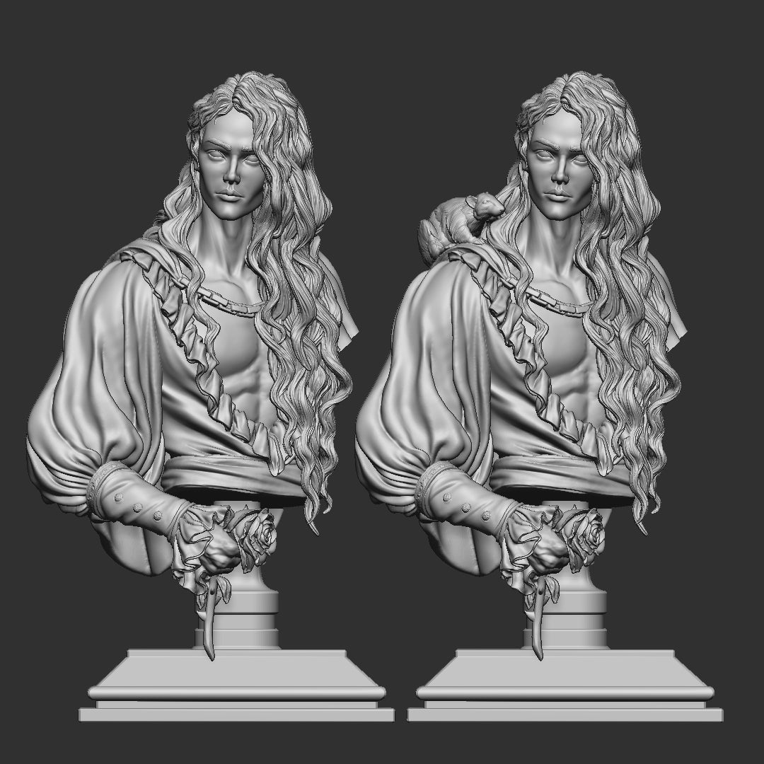 The Consort of Decay Bust - dimensions sheet