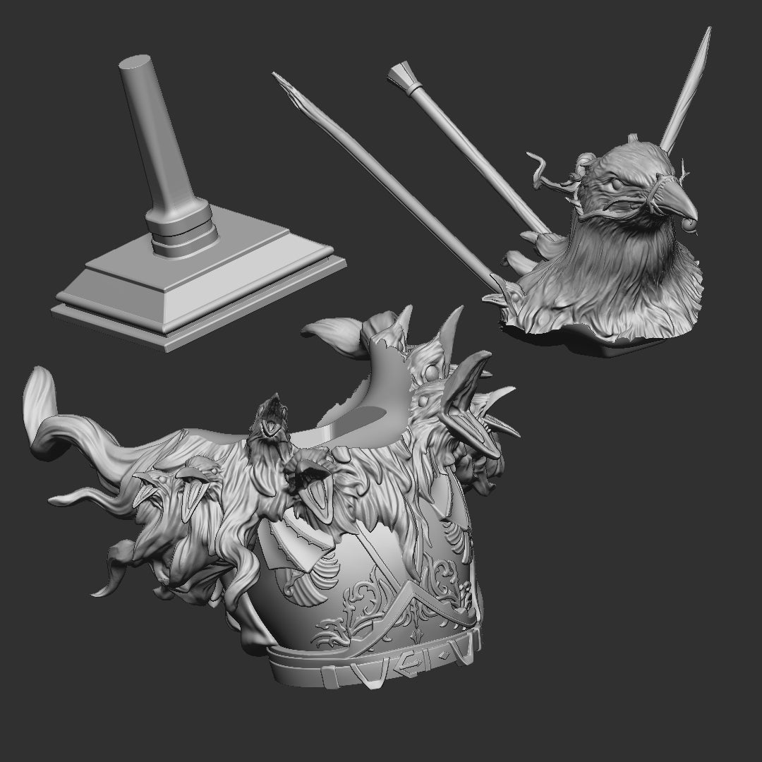 The Plague Herald Bust - printed parts sheet