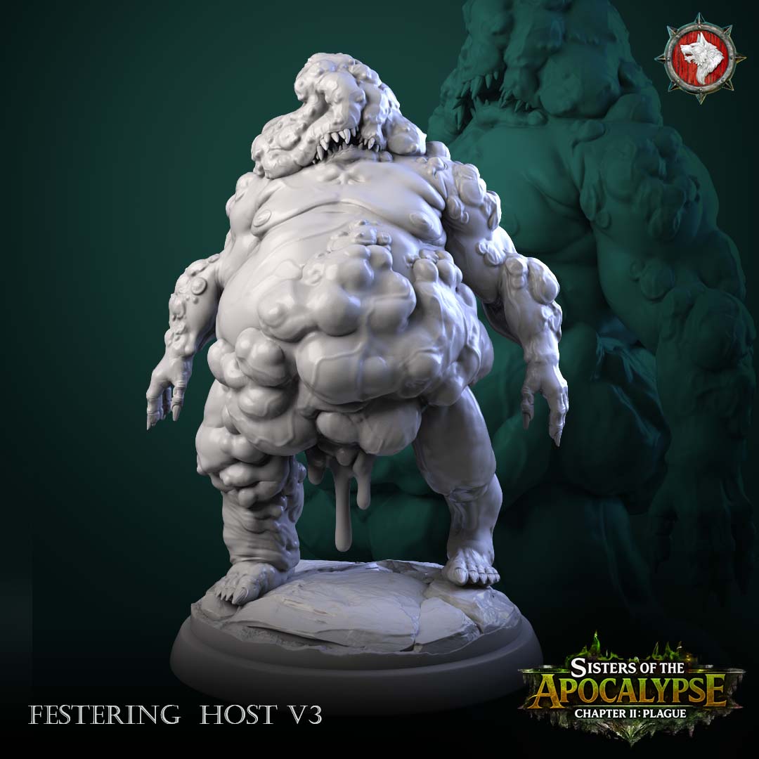 Festering Host V3 - bloated hulk with a boil-buried crocodile-like maw and dripping growths
